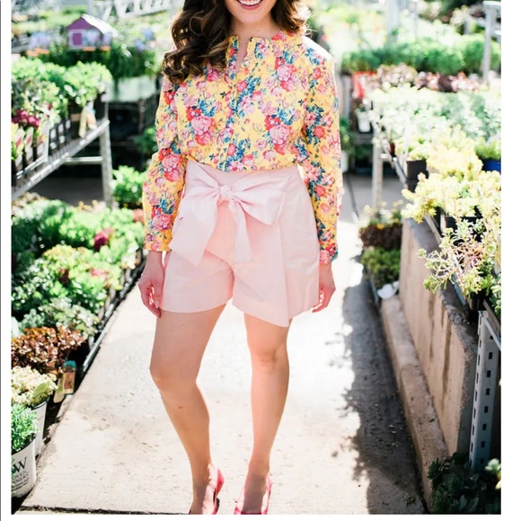 JCrew tie waist liberty short in pink - Picture 5 of 8